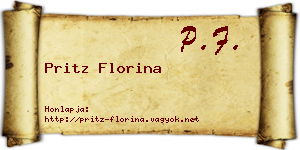 Pritz Florina névjegykártya
